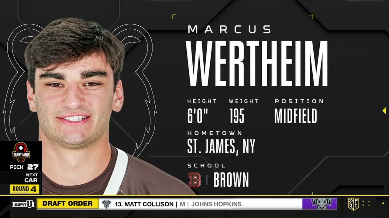 Marcus Wertheim 2026 PLL Draft Selection