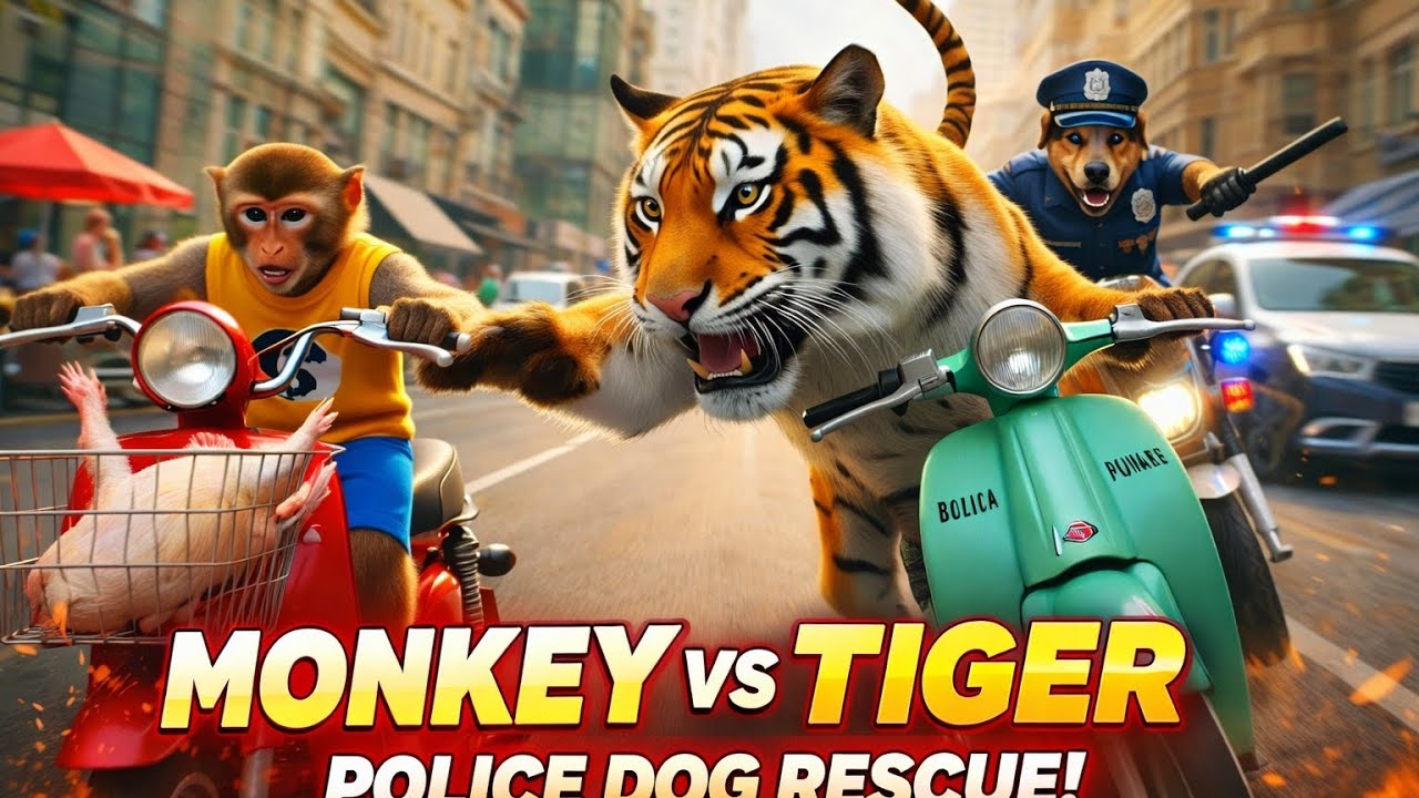 Banzo vs Tiger City Chase 🐒🐅 | Police Rio Rescue Mission | Emotional Restaurant Ending 🤗