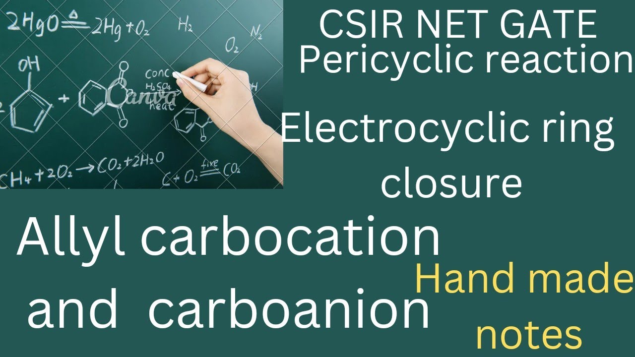 Electrocyclic ring closure||allyl carboanion and carbocation||Hand made notes📝||pericyclic reaction|