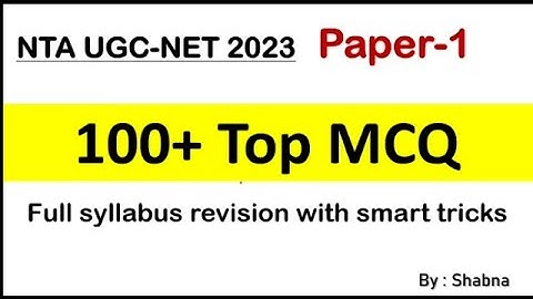 NTA UGC NET Paper-1 Most Important Questions | Most Expected Questions for  Paper 1 2023