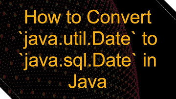 How to Convert `java.util.Date` to `java.sql.Date` in Java