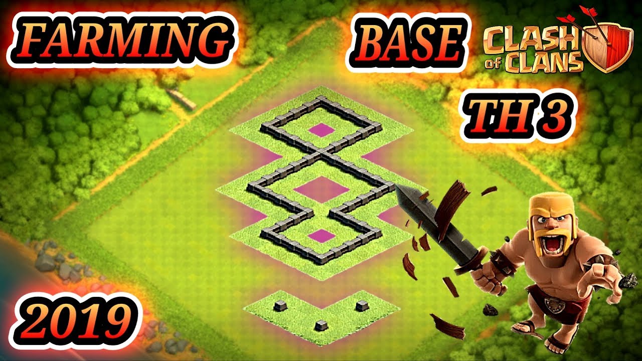 NEW BEST! Farming Base Town Hall 3 (TH3) 2019 - Hybrid Farming Base Clash Of Clans