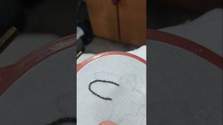 stem stitch tutorial step by step. #embroidery #shorts.