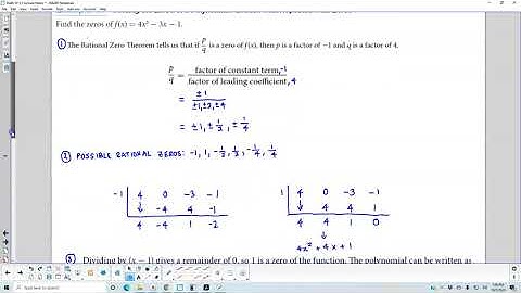 Math 10 5.5 Example 5 Finding the Zeros of a Polynomial Function with Repeated Real Zeros