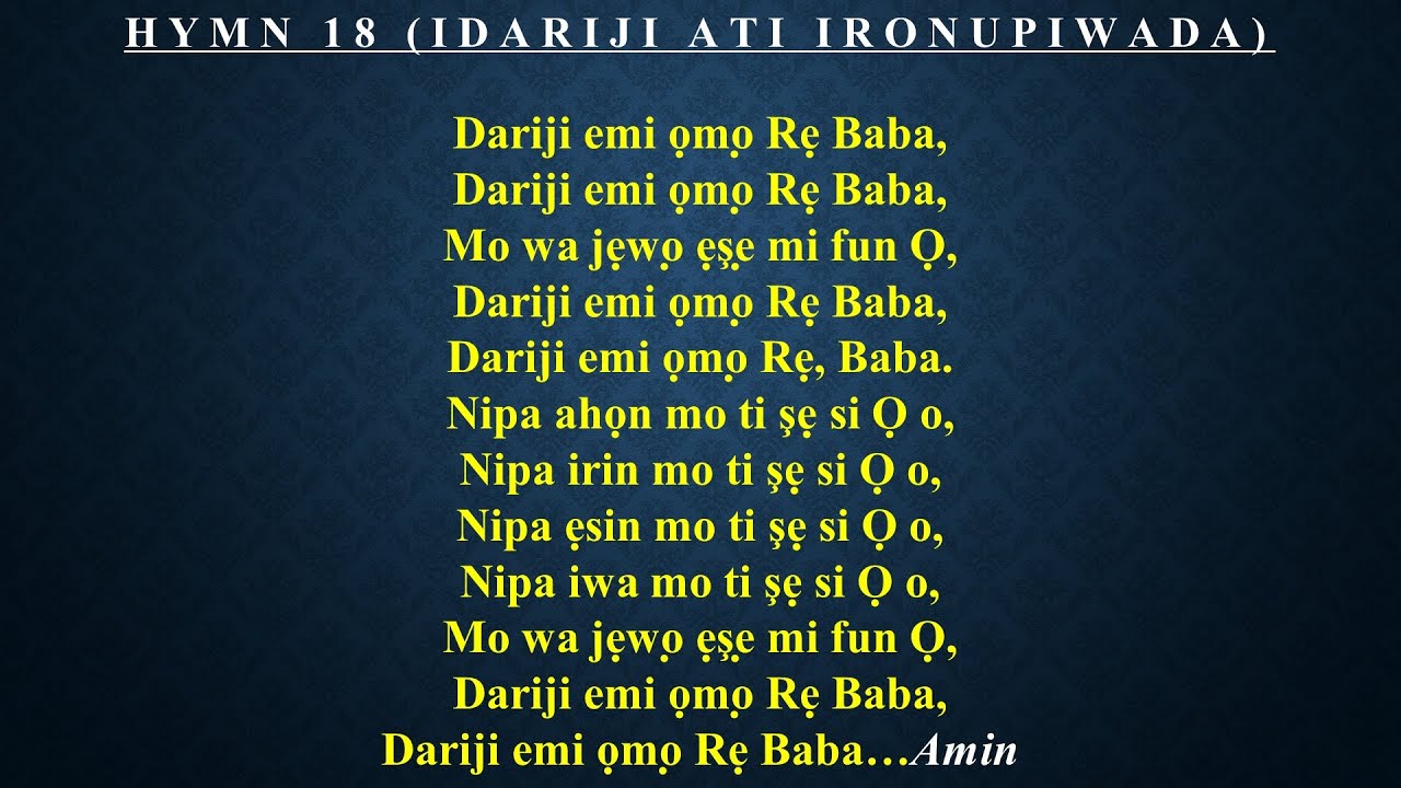 CCC Hymn 18 (Dariji awa omo re Baba) Celestial Church of Christ,