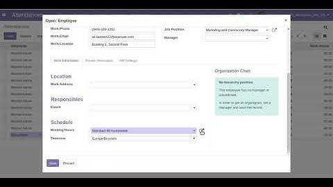 Employee Attendance Information Odoo, Employee Attendance Management Odoo