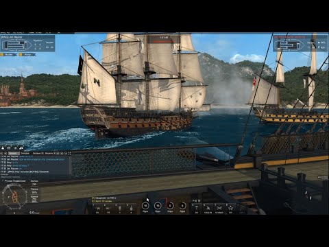 Видео: 3 Пиратских Линкора против Мановара и Линейного корабля Naval Action