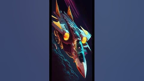 Space Fighter in Neon Style