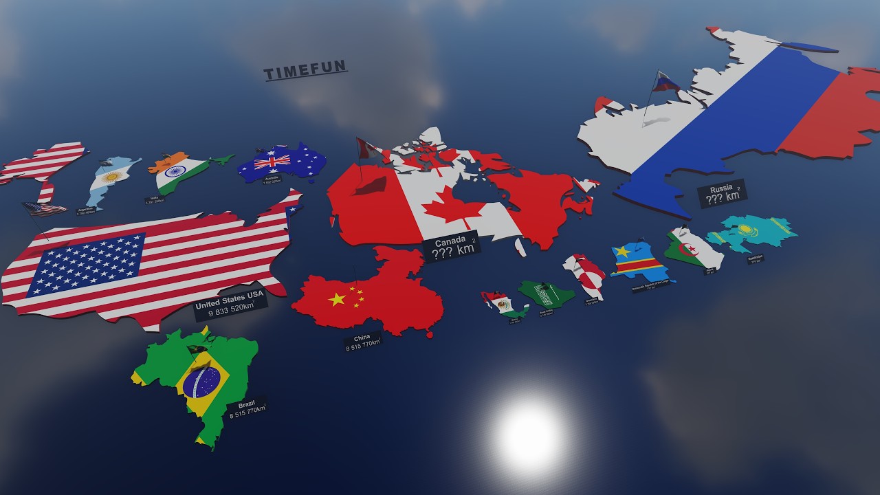 All Country Size Comparison 2025 3D
