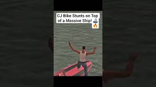 GTA San Andreas bike stunts on a ship that defy physics #GTASanAndreas #CJStunts #GTAShorts