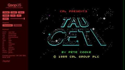 Tau Ceti - ZX Spectrum Sinclair - emulador Qaop JS