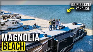FREE Camping on Magnolia Beach Texas (Grand Design Momentum FullTime Review)