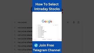 How To Select Intraday Stocks #shorts #stockmarket
