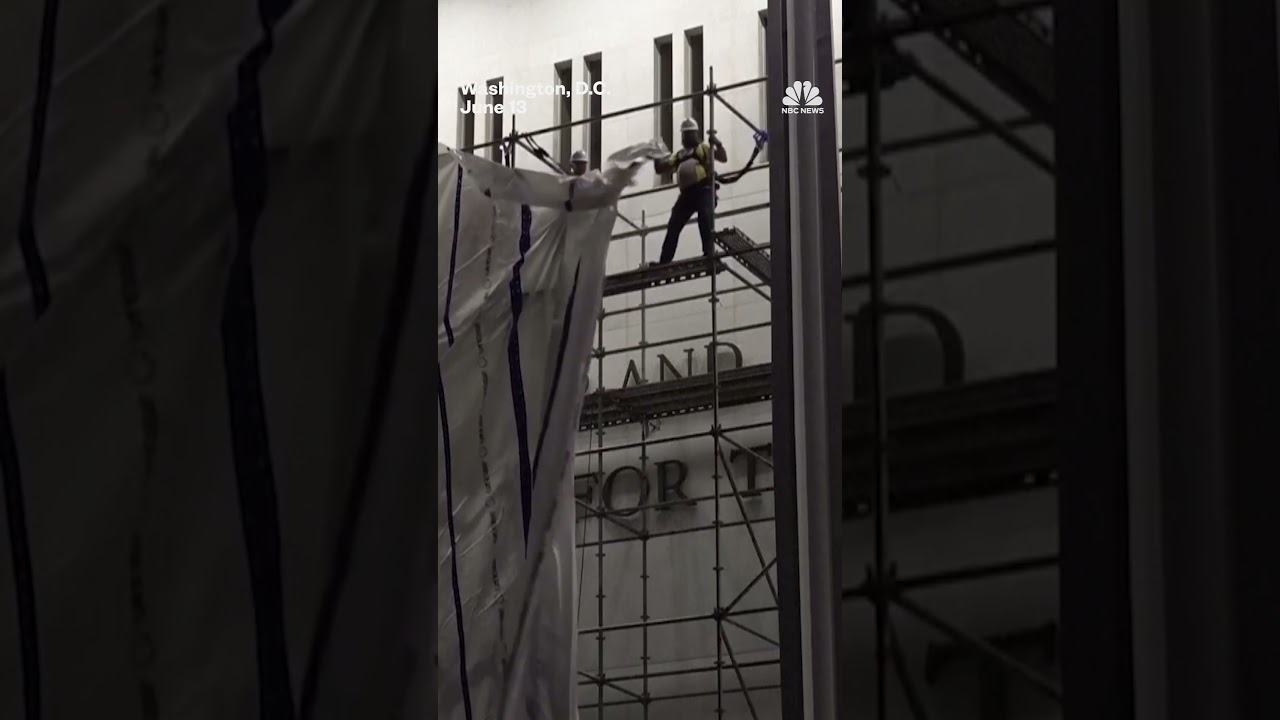 Trump’s name seen being removed from Kennedy Center