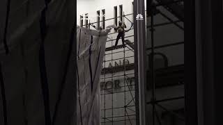 Trump's name seen being removed from Kennedy Center