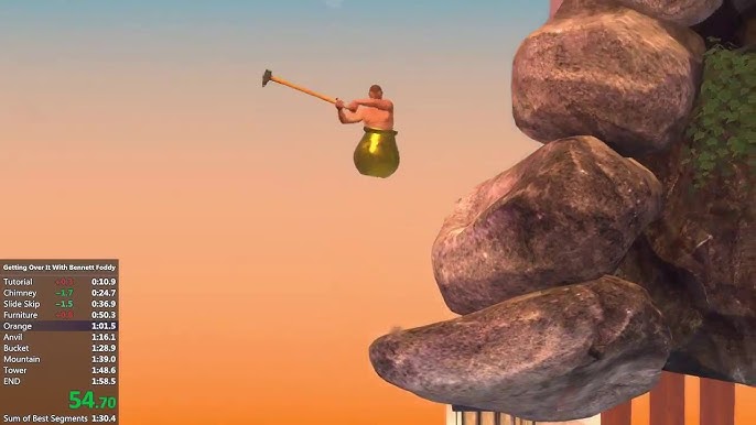 Getting Over It with Bennett Foddy - 1m 44.774s Speedrun (World