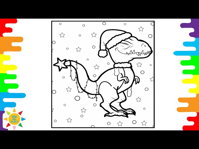 Dinosaur Christmas Coloring Pages