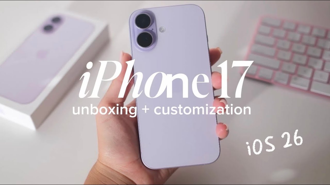 Распаковка лавандового iPhone 17 💜 Простое и милое руководство по настройке iOS 26 ✨