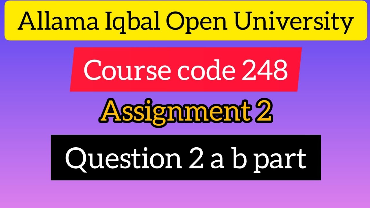 AIOU Course code 248 Assignment 2 Question 2 a b part