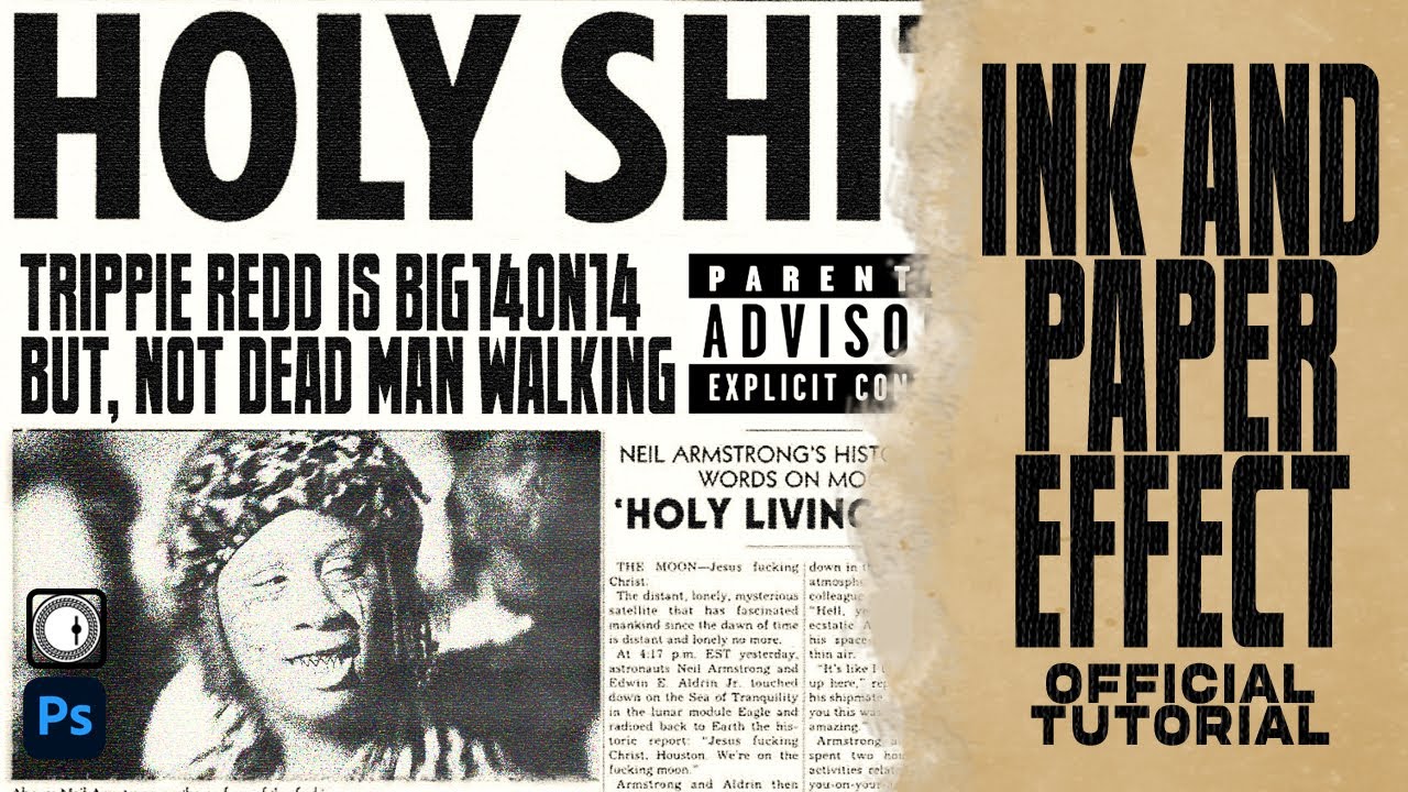 HOW TO CREATE INK AND NEWSPAPER EFFECT ALBUM COVER ART ON PHOTOSHOP (+FREE ASSETS) 