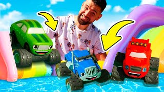 Giochi per bambini in piscina con Blaze e le mega macchine! Video per bambini in italiano
