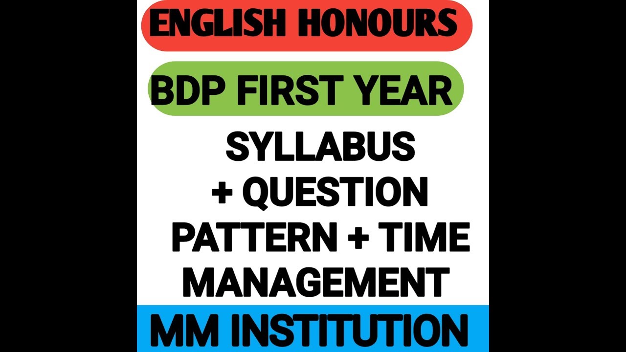 ENGLISH HONOURS SYLLABUS+ QUESTION PATTERN+ TIME MANAGEMENT// MM ...