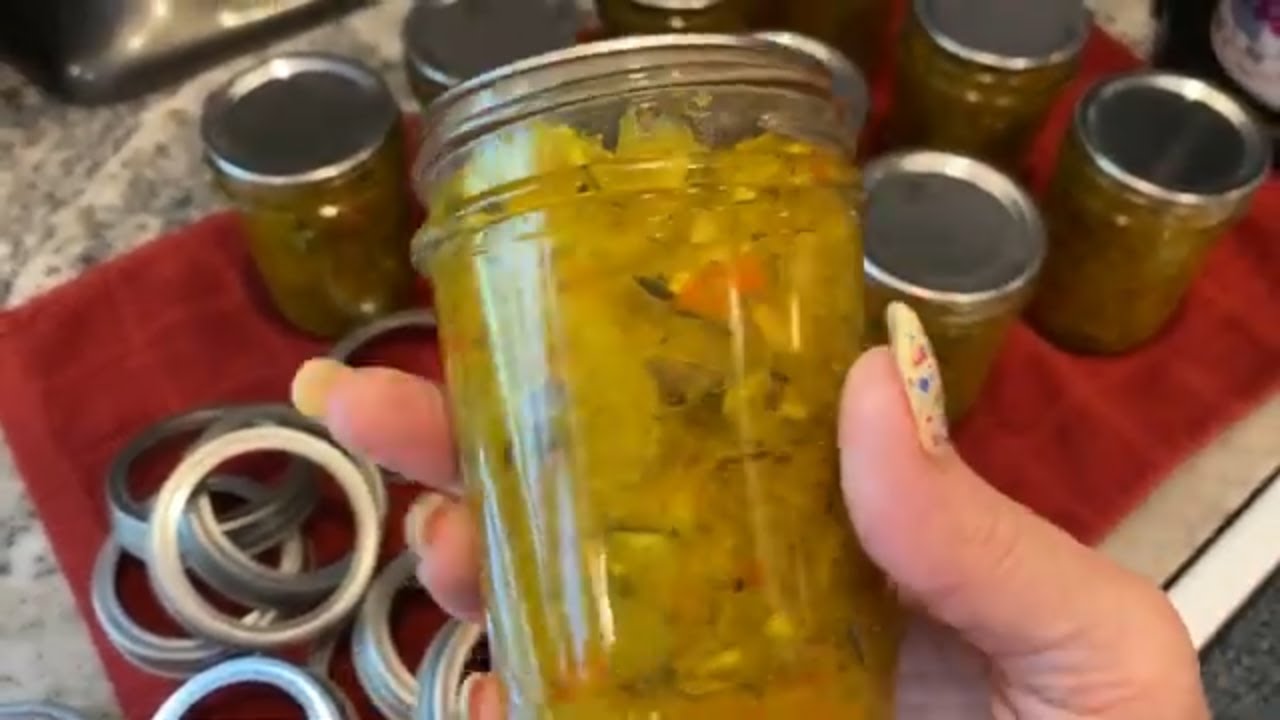 Suburban Canning Spicy Zucchini Relish Recipe YouTube