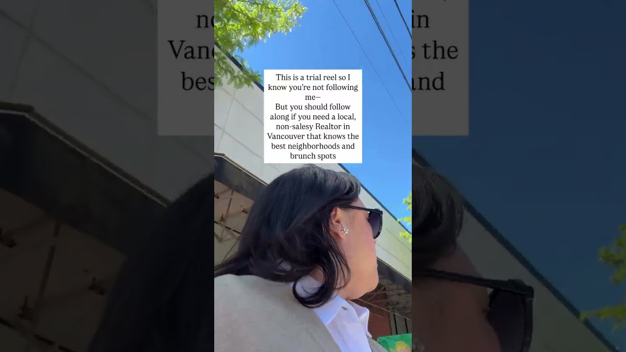 Trial reel alert! Not following me yet? You should if you need a local Realtor who gets Vancouver.