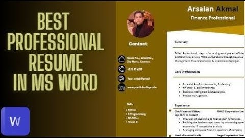 Create Best CV for Free in MS Word | Best CV Format 2023