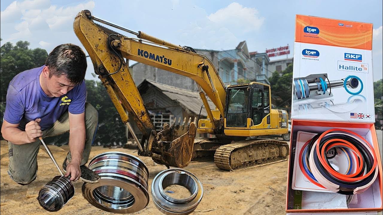 Replacement Hydraulic Rod Seal For Komatsu PC 200 - 5 Excavator Leaked Hydraulic Oil