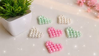 Easy Bead Heart Keychain | DIY Beaded Heart Keychain |Pearl Heart Craft Tutorial Handmade Bead Heart