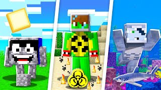 Minecraft MAS temos RAÇAS diferentes! #9 🗻☢🦈