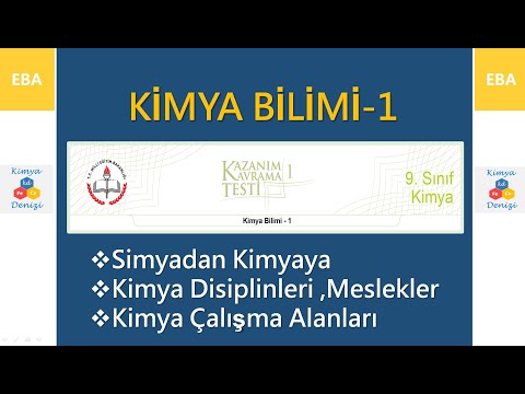 9.Sınıf Kimya Kazanım Testleri Çözümleri 1 KİMYA BİLİMİ 1 (Simyadan Kimyaya Kimya Disiplinleri