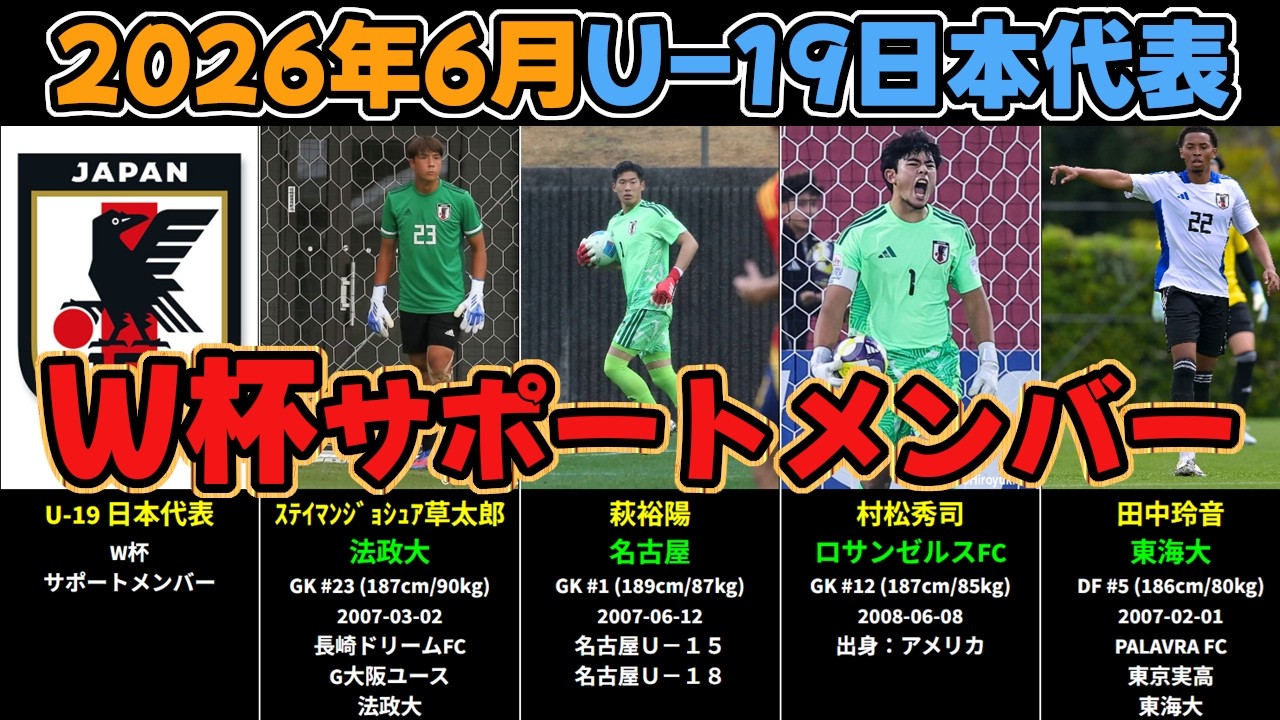 日本 代表 サポート メンバー
