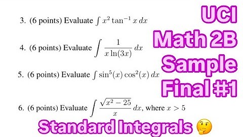 [UCI Math 2B] Sample Final 1 - Part 1