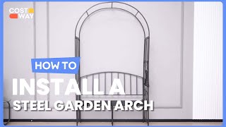 How to Install the Steel Garden Arch with 2-Seat Bench | NP10753 #costway #howto