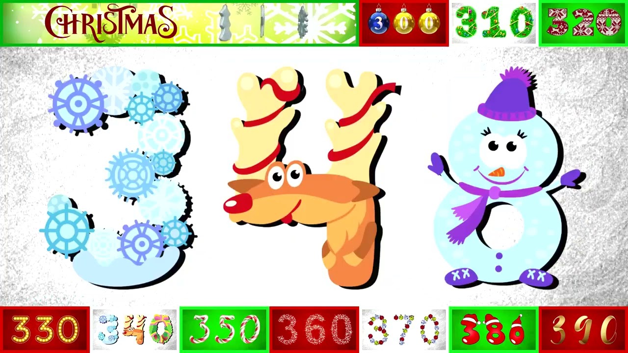 Numbers 1 to 1000 in 100 Fonts reversed