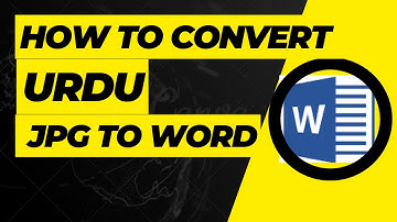 How to Convert Urdu JPG to Word (Hindi/Urdu)