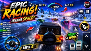 Epic Racing Gameplay 🚗🔥 | Insane Speed & Snow Track Challenge screenshot 3
