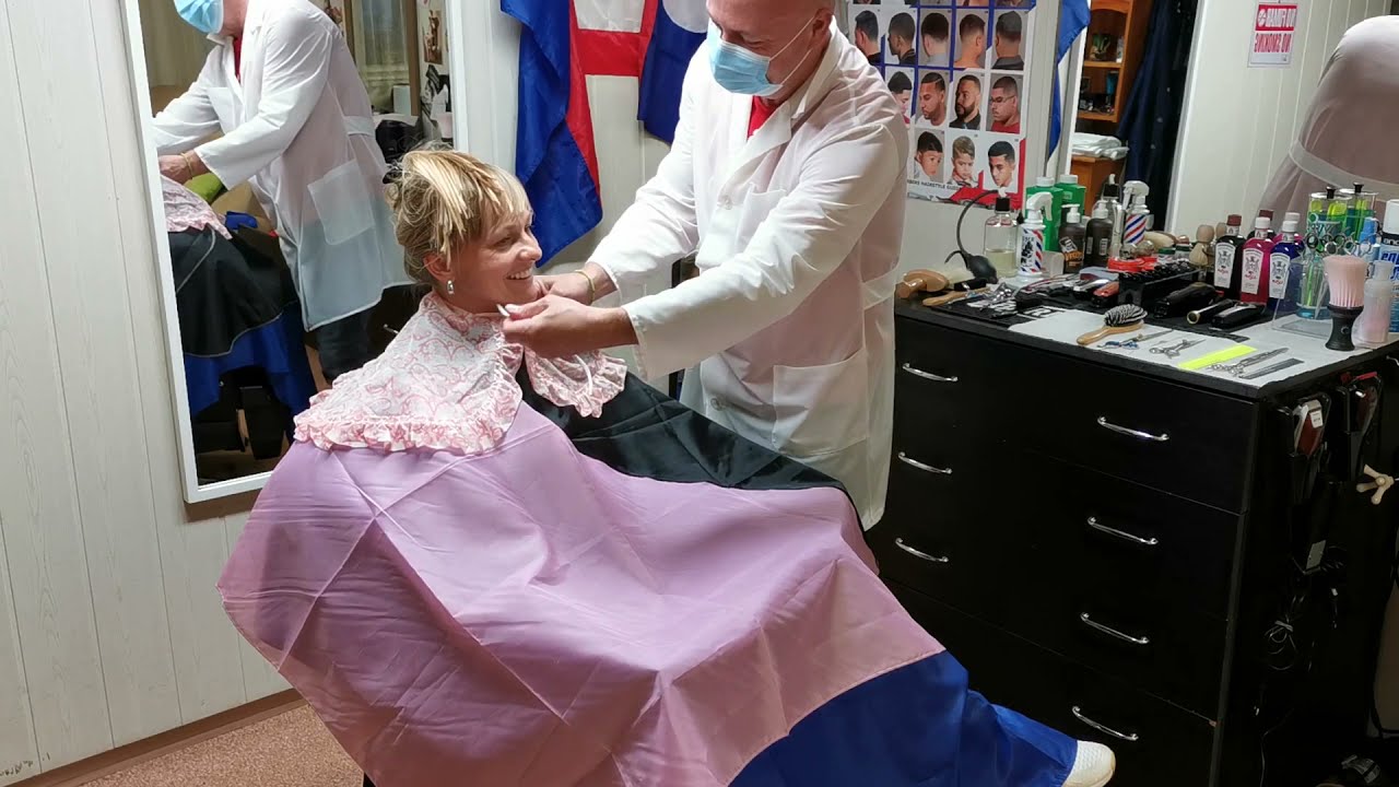 Sexy lady long hair cut 😍✂️💈