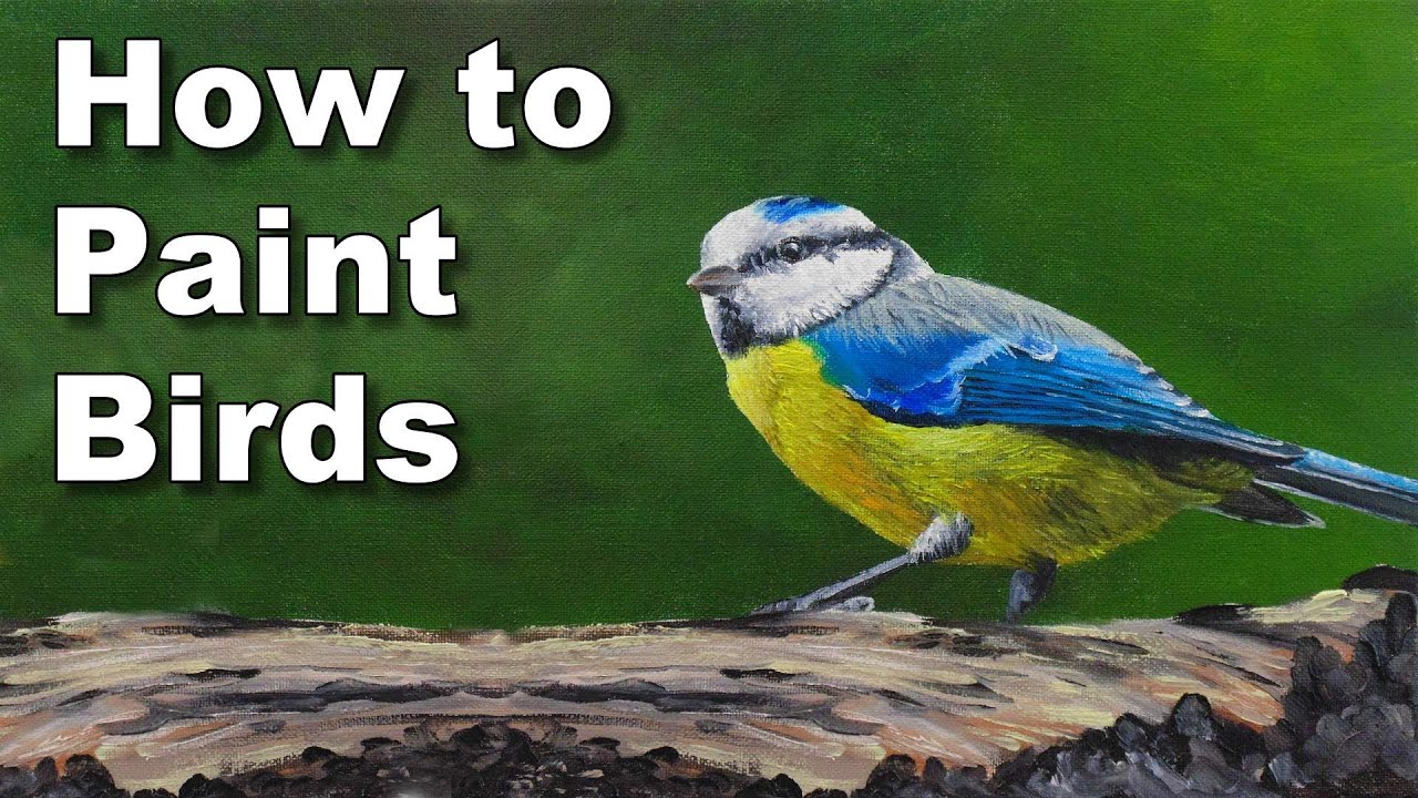 Bird Painting - How to Paint Birds in Oil Painting Tutorial - Blue ...