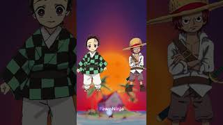 Demon Slayer vs One Piece Who is strongest 3v3 #demonslayer #onepiece #shorts