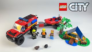 Lego City 60412 - 4x4 Fire truck with rescue boat - Speed Build