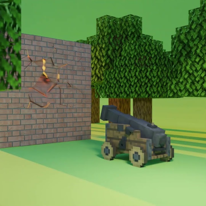 3D Animated Cannon. (minecraft edition)