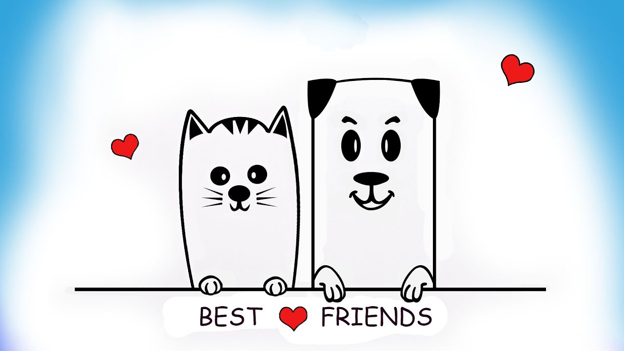 How To Draw Cat and Dog Step by Step Cat and Dog Drawing Cute Dog