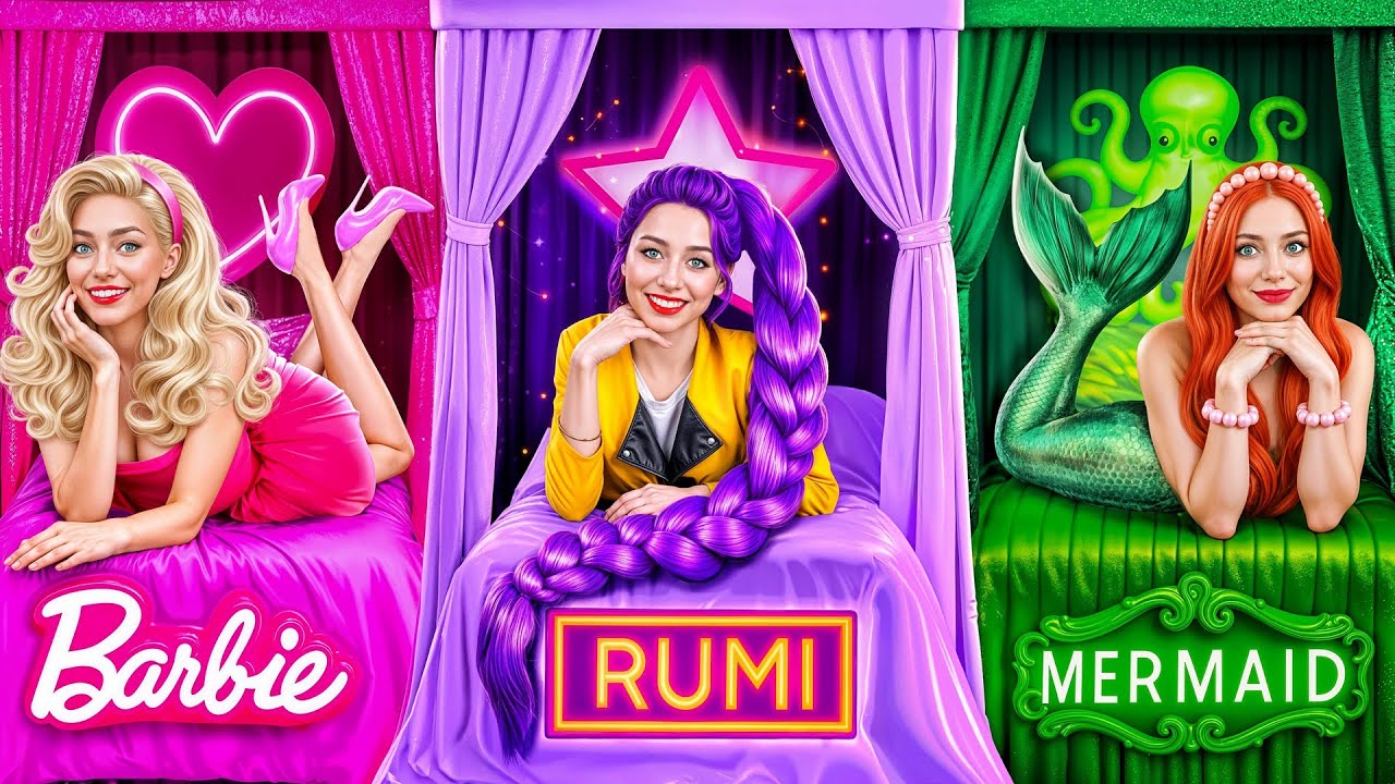 Кейпоп-Охотницы на Демонов | Челлендж с Декором Комнаты для Руми, Русалки и Барби с Multi DO Girls