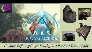 ARK Survival Ascended : CRATIVE REFINING FORGE, SMITHY / MAP THE ISLAND / Mila Hunting Game 4K # 13