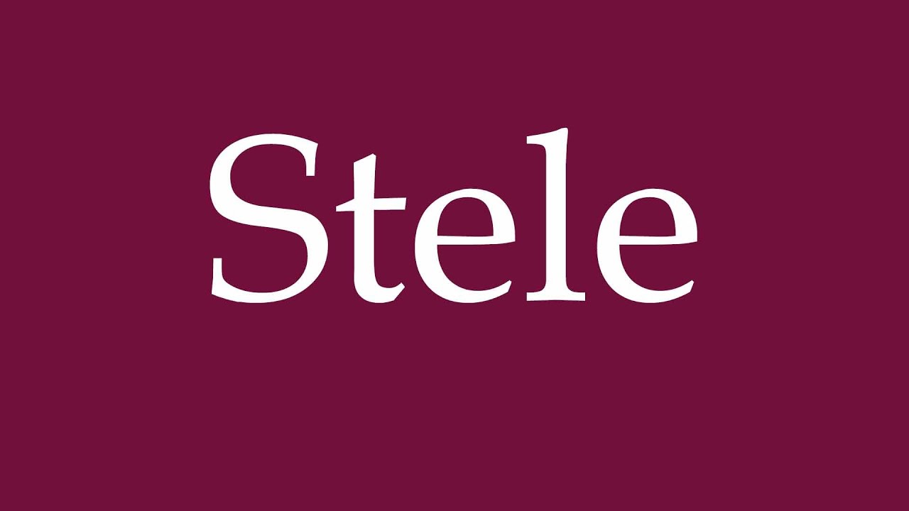 How to Pronounce ''Stele'' (Central cylinder) Correctly in German YouTube