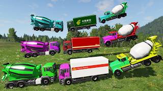 Xe tải, xe trộn bê tông, xe buýt màu xanh, xe container, xe bồn trộn bê tông, xe bê tông, xe cẩu screenshot 5