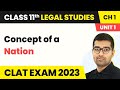 Class 11 Legal Studies Unit 1 Chapter 1 | Concept of a Nation - Concept of State and Nation